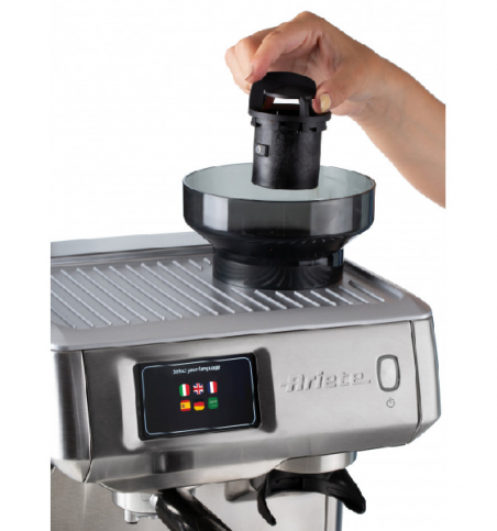 Cafetera Inox Ariete Digital Con Moledor De Granos