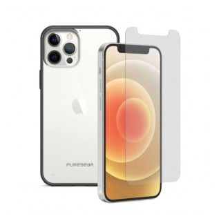 Combo Case Puregear Slim Shell iPhone 12 Pro Max Clear/Black + Lámina De Vidrio Puregear iPhone 12 Pro Max