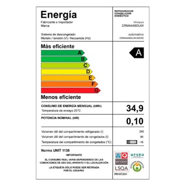 Heladera de 386L. 2P. Frio Seco. Al mejor precio en el Parguay