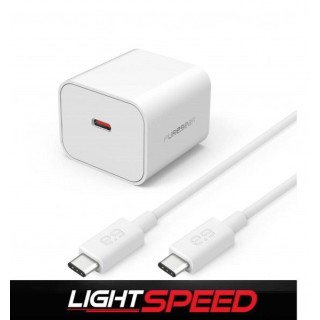 Cargador De Pared USBC 30W PD C/Cable White. Al mejor precio en el Paraguay