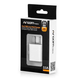 Cargador USB Argom 2P 2.1AMP. Al mejor precio en el Paraguay