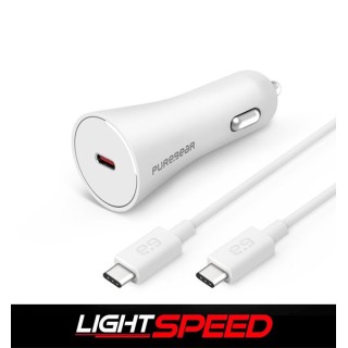 Cargador P/Auto PD 30W USB-C C/Cable Blanco. Al mejor precio en el Paraguay