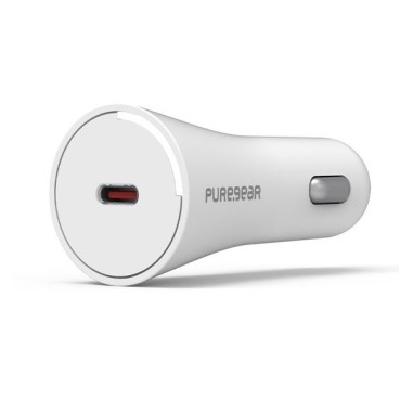 Cargador P/Auto PD 30W USB-C C/Cable Blanco. Al mejor precio en el Paraguay