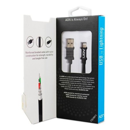 Cable USBA a Lightning MFI 2M Negro. Al mejor precio en el Paraguay