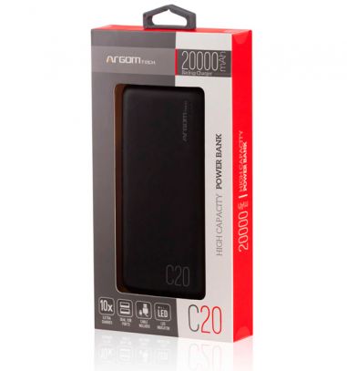 Cargador Portátil Argon C20 20000MAH BLK