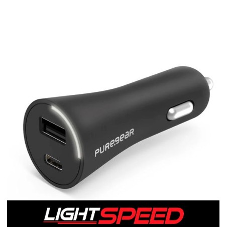 Cargador  De Auto 30W Dual BLK USBA- USBC. Al mejor precio en el Paraguay