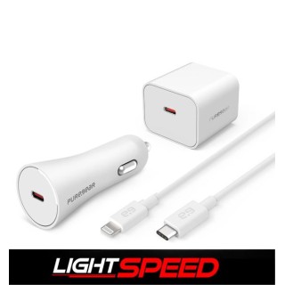 Cargador De Pared/De Auto USBC - Cable A Lightning 30W. Al mejor precio en el Paraguay