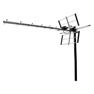 Antena Externa para TV Quanta QTKANTV600 Digital FM/VHF/UHF - Plata/Negro al mejor precio del Paraguay