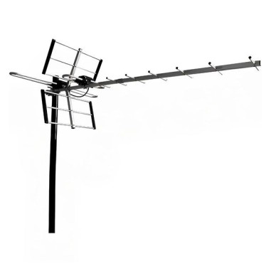 Antena Externa para TV Quanta QTKANTV600 Digital FM/VHF/UHF - Plata/Negro al mejor precio del Paraguay