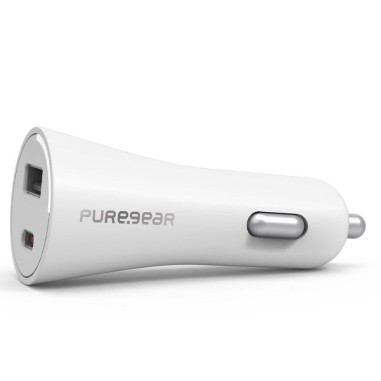 Cargador p/Auto PureGear 30W USB A-UBC White. Al mejor precio del Paraguay