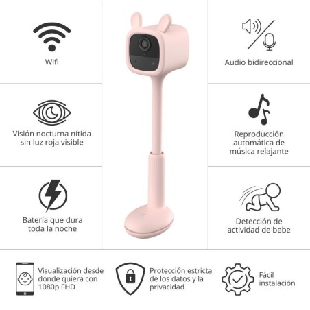 Cámara de Seguridad EZVIZ WiFi para Interior con Batería – Especial para Bebés – Full HD 2MP