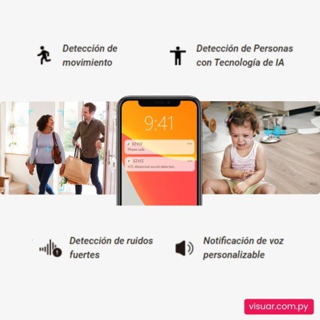 Cámara de Seguridad EZVIZ H7C Dual Cam WiFi – Interior 2K Panorámica