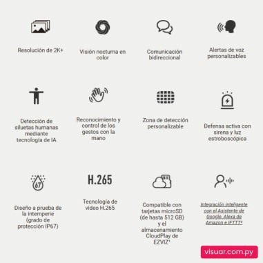 Cámara de Seguridad EZVIZ H3C WiFi para Exterior – 2K+ (4MP)