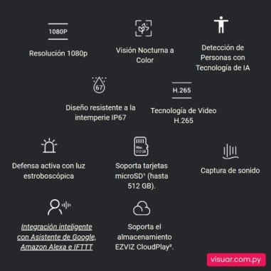 Cámara de Seguridad EZVIZ H3C WiFi para Exterior – Full HD 2MP (Lente 4 mm)