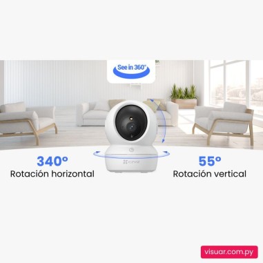 Cámara de Seguridad EZVIZ H6C 4MP WiFi para Interior 360° FHD