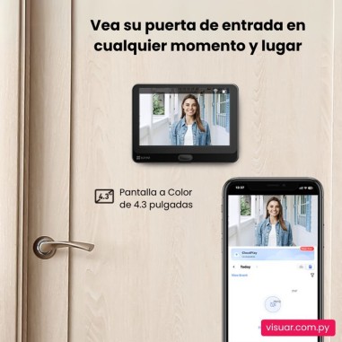 Timbre Inalámbrico Ezviz HP4 con Mirilla – Cámara 2MP, Pantalla Interior y Visión Nocturna