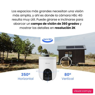 Cámara de Seguridad EZVIZ H8C 4G Exterior – 3MP – Movimiento Pan & Tilt