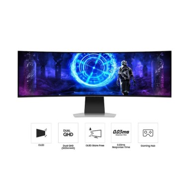 Monitor Gamer Samsung Odyssey G9 49" OLED – Curvo, 240Hz, 0.03ms, DQHD