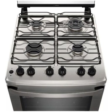 Cocina a Gas Electrolux 4 Hornallas 1 Horno 79L Gris