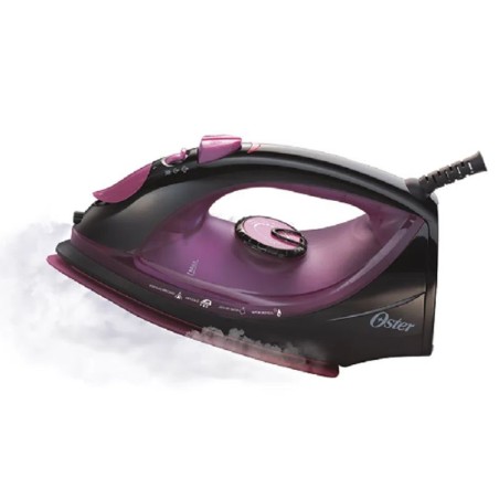 Plancha de vapor de cerámica Oster Negra y Morada. El Mejor precio del País.