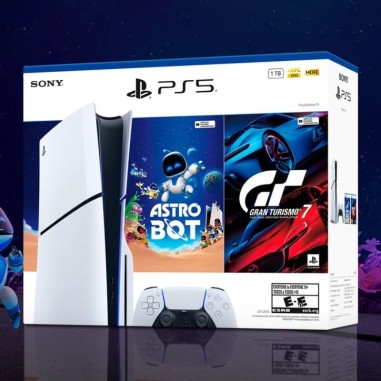 Consola Sony PlayStation 5 Slim 1TB con Lector de Disco – Bundle Astro Bot + Gran Turismo 7