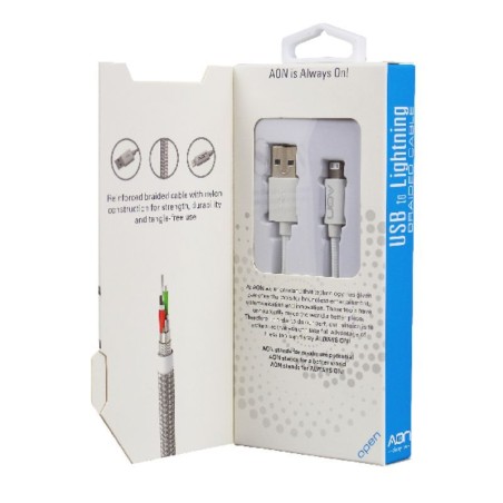 Cable AON USB a Lightning MFI 2m Blanco. El Mejor precio del País.