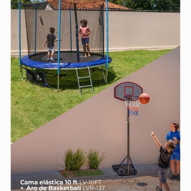 Cama Elástica 10FT + Aro De Baskeetball LVR-137