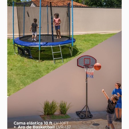 Cama Elástica 10FT + Aro De Baskeetball LVR-137