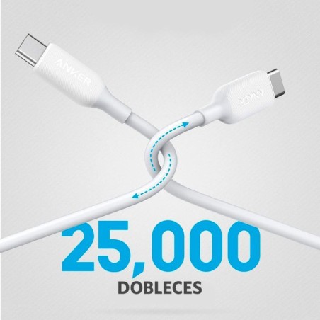 Cable Anker USB-C a USB-C 2.0 60W 1.8M Blanco