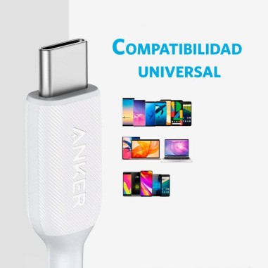 Cable Anker USB-C a USB-C 2.0 60W 1.8M Blanco