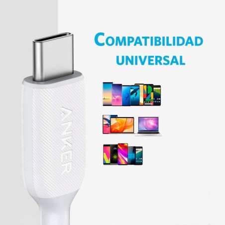 Cable Anker USB-C a USB-C 2.0 60W 1.8M Blanco