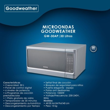 Microondas Goodweather Espejado 30L