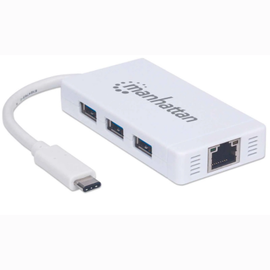Hub USB Manhattan 3.0 + Red LAN – 3 Puertos