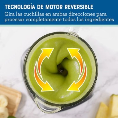 Licuadora Oster® programas automáticos con tecnología reversible, pantalla táctil y vaso BLend-N-Go