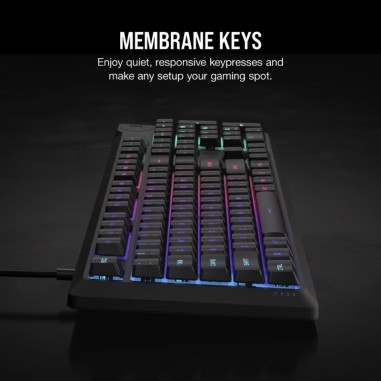 Teclado Gamer Corsair K55 Core RGB USB - Negro