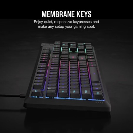 Teclado Gamer Corsair K55 Core RGB USB - Negro