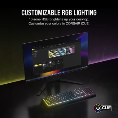 Teclado Gamer Corsair K55 Core RGB USB - Negro