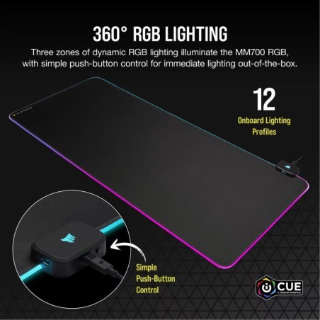 Mouse Pad Gamer Corsair MM700 XL RGB - Negro