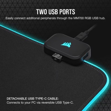 Mouse Pad Gamer Corsair MM700 XL RGB - Negro