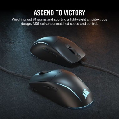Mouse Gamer Corsair M75 RGB USB - Negro