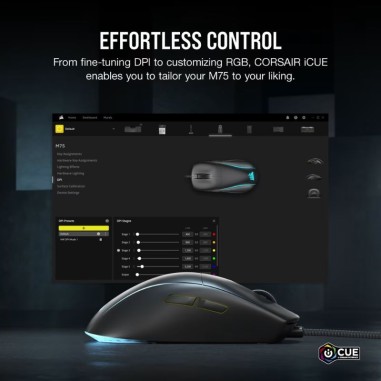 Mouse Gamer Corsair M75 RGB USB - Negro