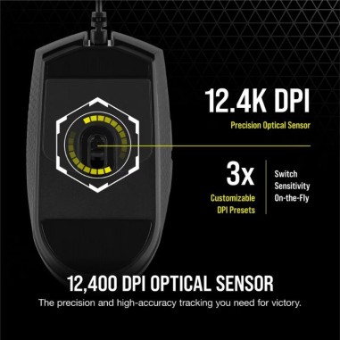 Mouse Gamer Corsair Katar Pro RGB USB - Negro