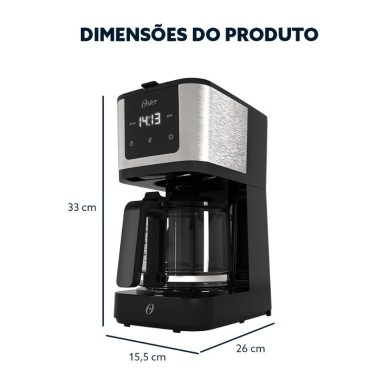 Cafetera Oster Programable 1,2L Con Pantalla Digital