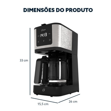 Cafetera Oster Programable 1,2L Con Pantalla Digital