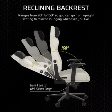 Silla Gamer Corsair TC500 Luxe - Frost