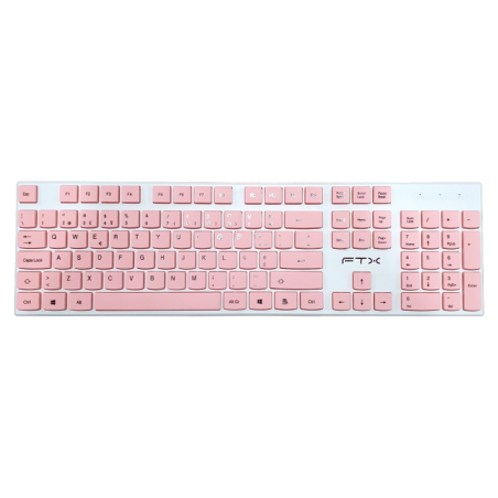 Teclado + Mouse FTX FTXGK600 Wireless - Blanco/Rosa