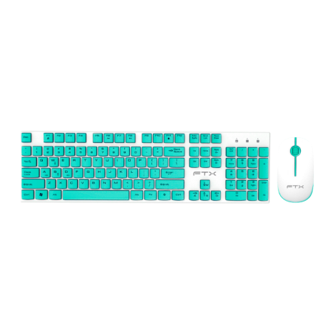 Teclado + Mouse FTX FTXGK600 Wireless - Blanco/Verde