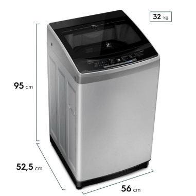 Lavarropas Electrolux Carga Superior 9,5Kg - Gris