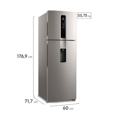 Heladera Electrolux F/S 408Lts Inverter 2 Puertas - Inox