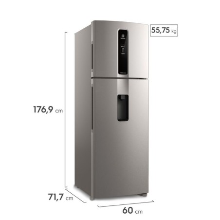 Heladera Electrolux F/S 408Lts Inverter 2 Puertas - Inox